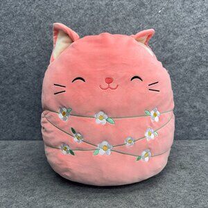 Squishmallows Wilka the Pink Cat with Flower Garland 16" Easter Collection Plush